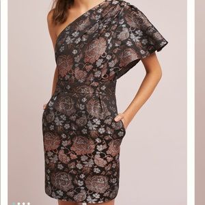 Rose one-shoulder dress